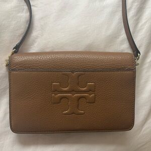 Brown Leather Tory Burch Crossbody Purse